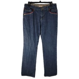 FYLO Vintage Boot Cut Jeans with Red Accent Trim Size 8